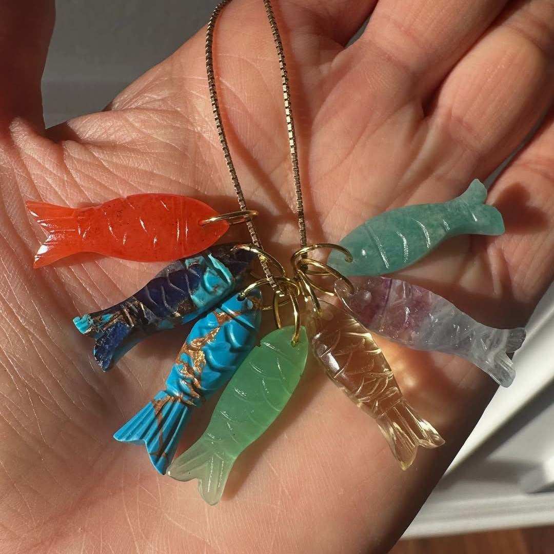 Sweet Punk Colorful Fish Stainless Steel Plated Charm Bar