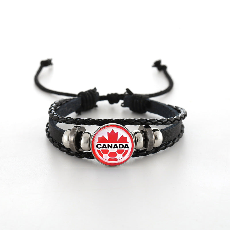 Unisex Leather Bracelet Fashion Casual Woven Bangle