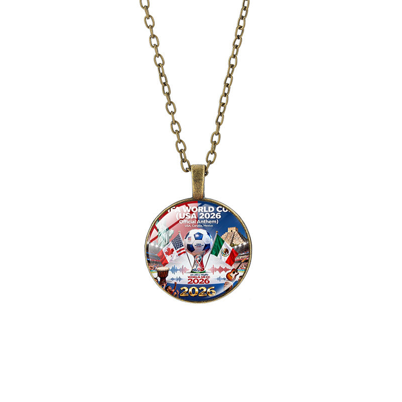 Vintage Sporty Geometric Alloy Pendant Necklace with Crystal Charm for Unisex