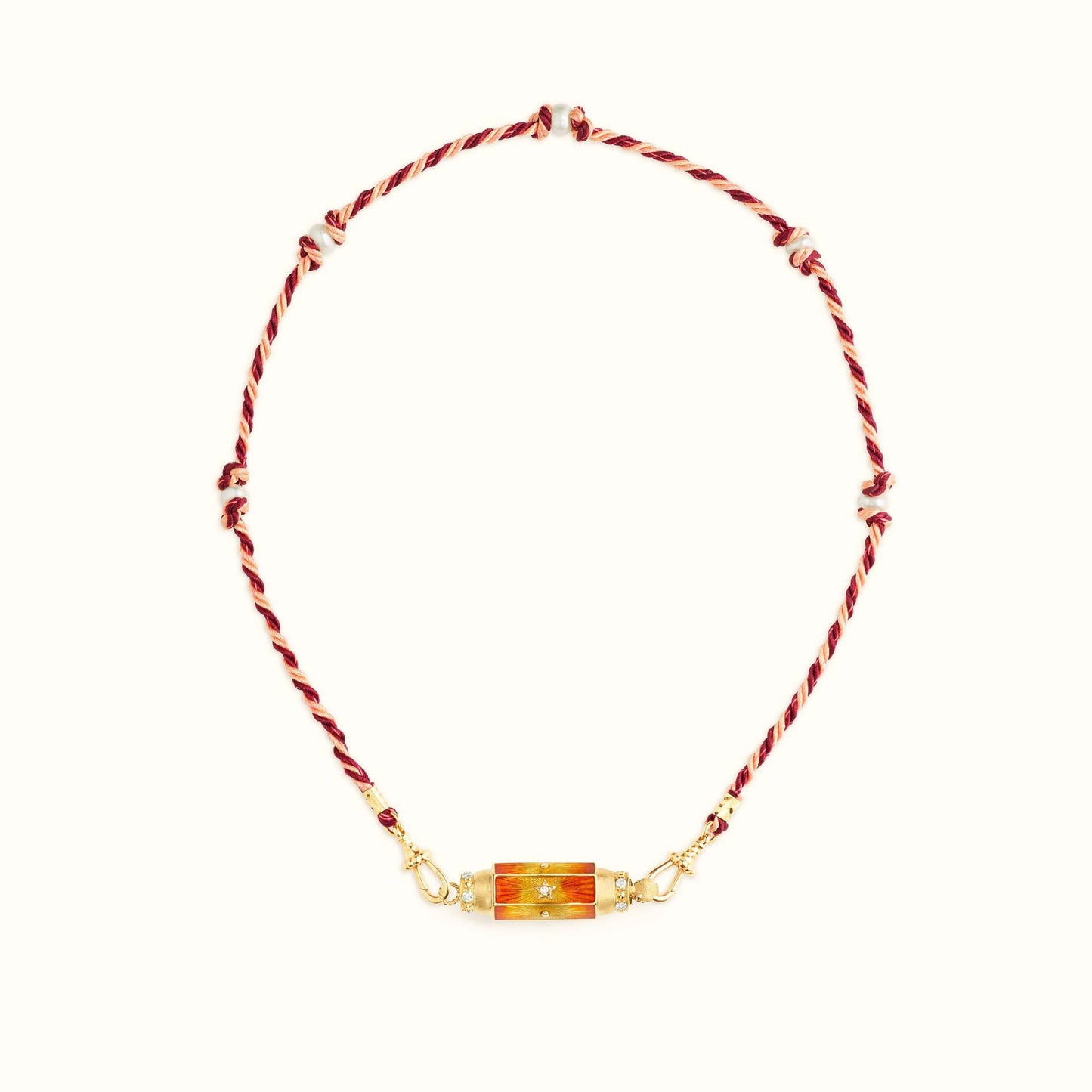 Collar Colgante de Tarot con Ojo y Estrella Geométrica Bohemio para Hombre en Cobre con Baño de Oro