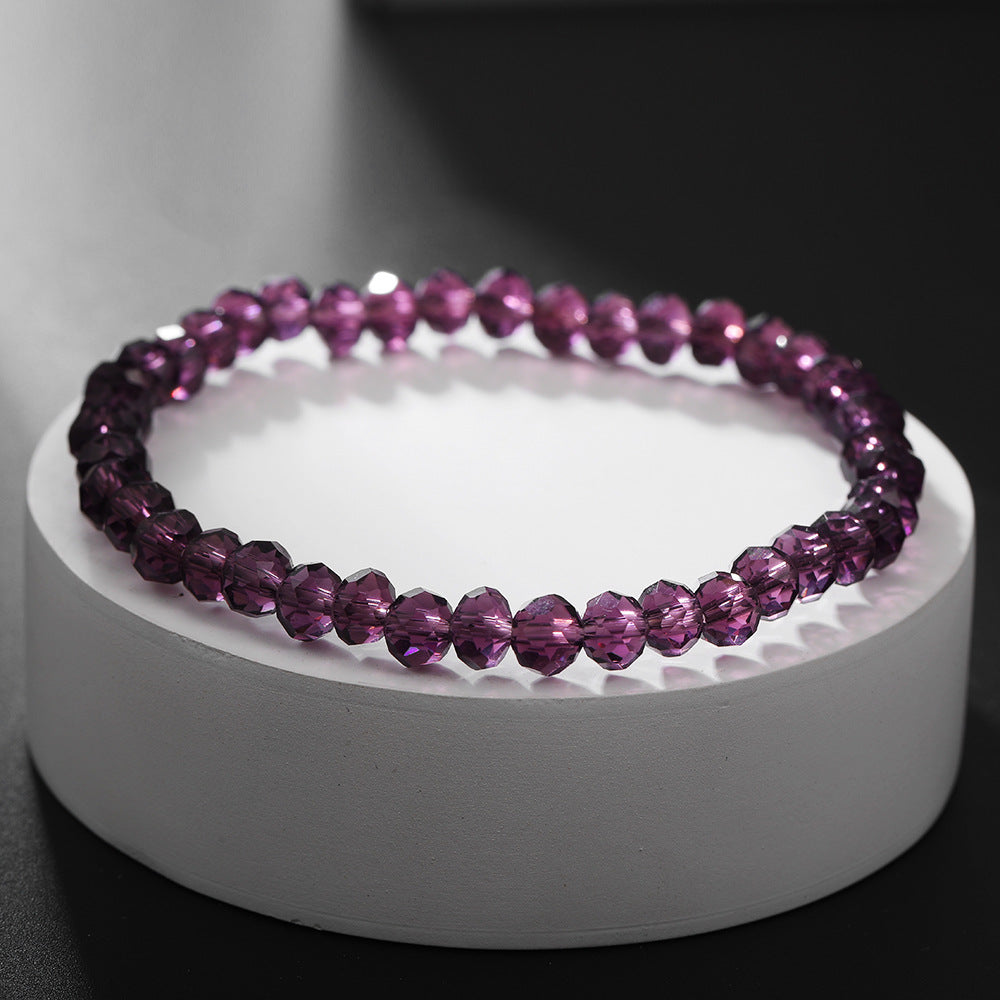 Sweet Elegant Geometric Handmade Crystal Glass Beaded Bracelet for Unisex