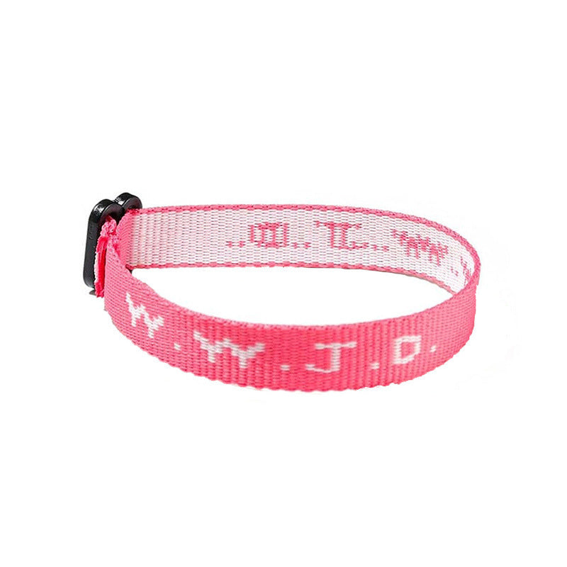 Casual Sporty Unisex Nylon Letter Wristband Bracelet Adjustable
