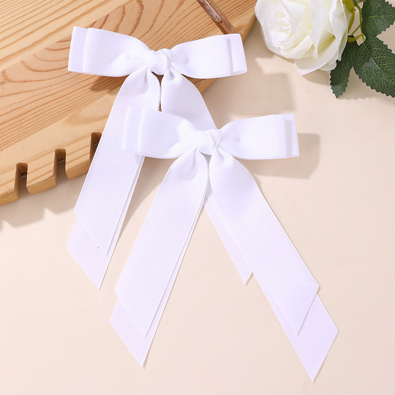 Fermaglio per Capelli a Forma di Fiocco Stile Naturale per Bambine con Dettagli in Nastro e Volant Fermaglio a Becco d'Anatra in Resina Plastica Accessorio per Capelli di Ispirazione Francese