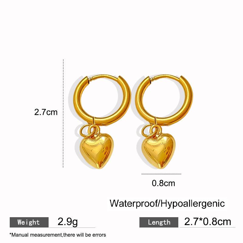 Elegant Titanium Steel Drip Oil Plated Stud Earrings for Women