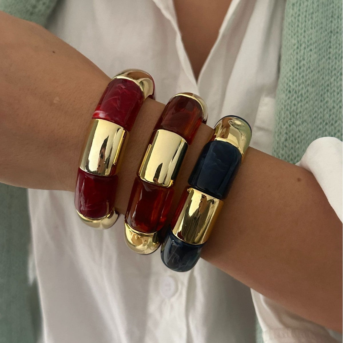 Vintage Square Drip Oil Acrylic Bracelet