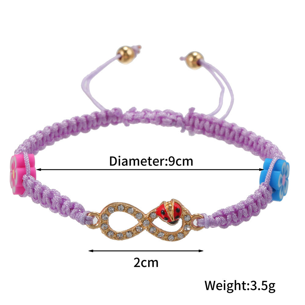 Geometric Rhinestone Infinity Figure 8 Plated Alloy Bracelet for Men and Women