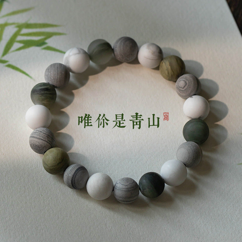 Handmade Geometric Round Stone Bracelet for Women