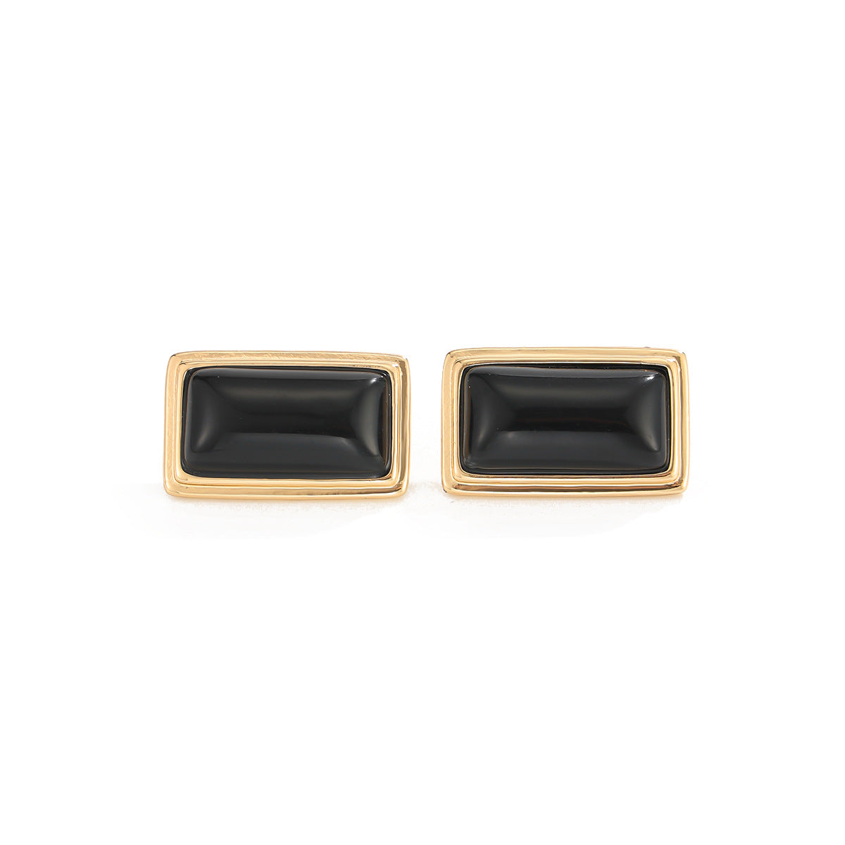 Vintage Square Geometric Acrylic Inlaid PVD Stainless Steel Earrings for Women