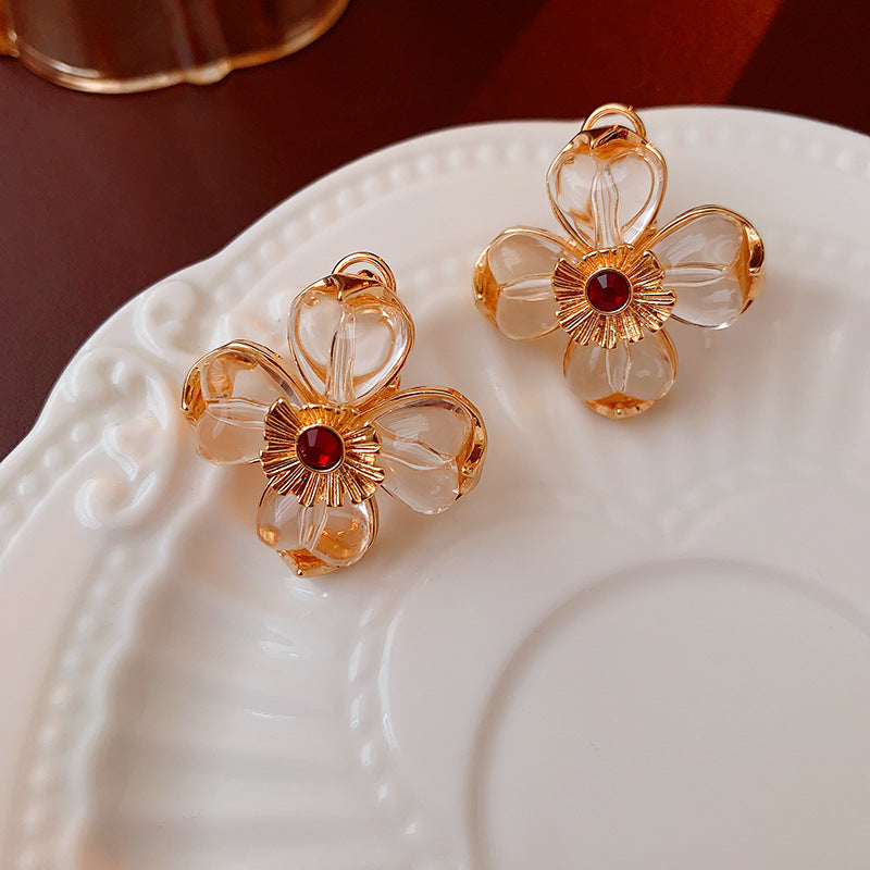 Vintage Geometric Earrings with Gold-Plated Copper Base and Stainless Steel Posts for Women