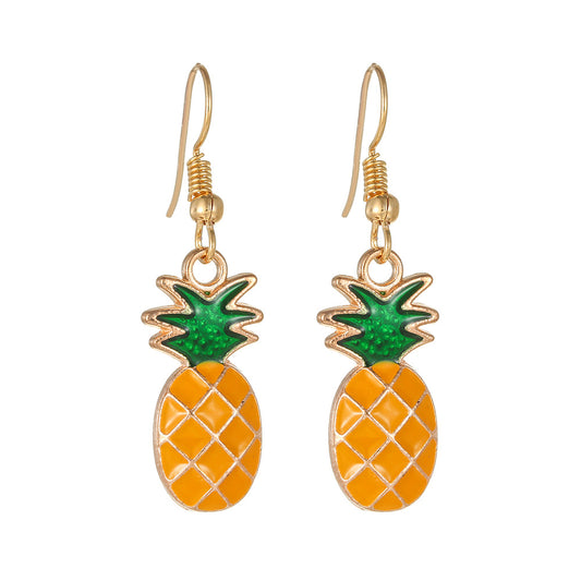 Cute and Fresh Pineapple Apple Succulent Earrings in Alloy with Plated Finish