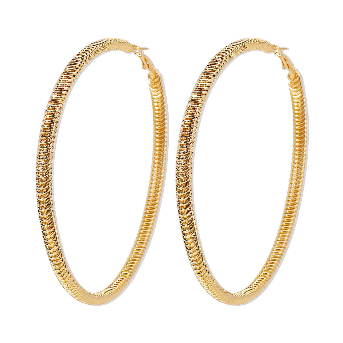 Pendientes llamativos de acero galvanizado con diseño circular geométrico minimalista de estilo vintage, con collar y pulsera a juego para mujer