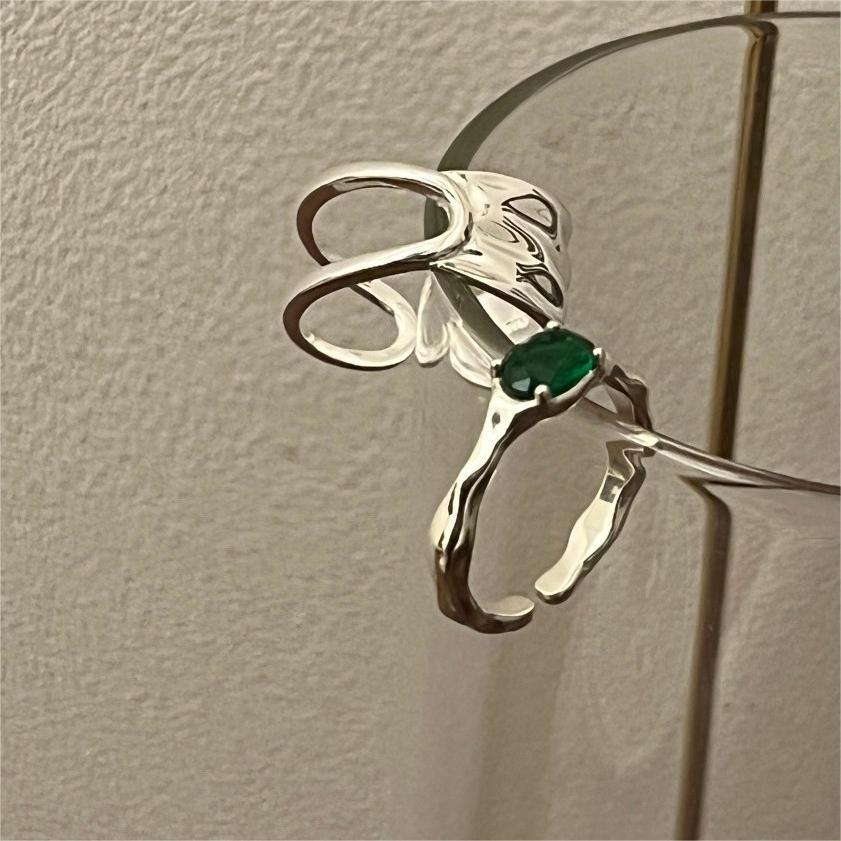 Minimalist Heart-Shaped 925 Sterling Silver Ring with Geometric Faceted Accent for Women