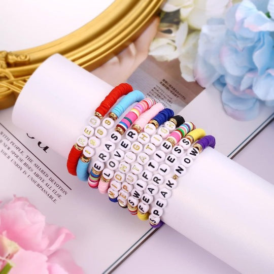 Bohemian Vintage Letter Number Beaded Bracelet Unisex Handmade Layered