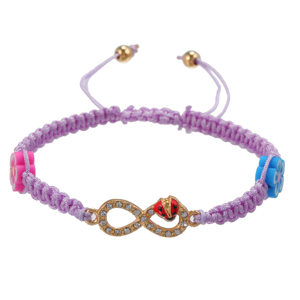 Geometric Rhinestone Infinity Figure 8 Plated Alloy Bracelet for Men and Women