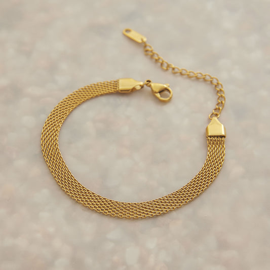 Geometric Plated Stainless Steel Bracelet for Women