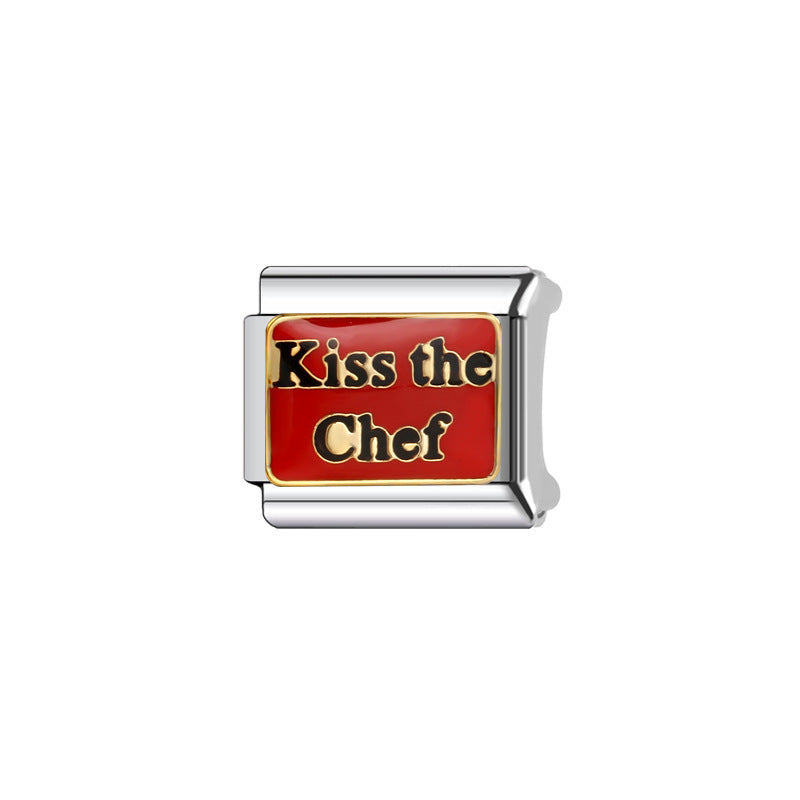 Vintage Sweet Heart Plated Stainless Steel Charm Bar
