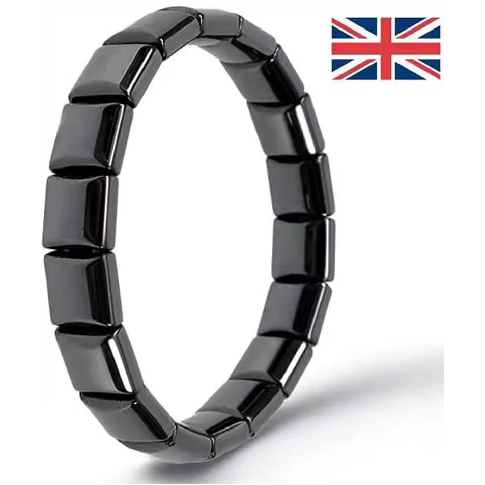 Vintage Geometric Hematite Bracelet for Men