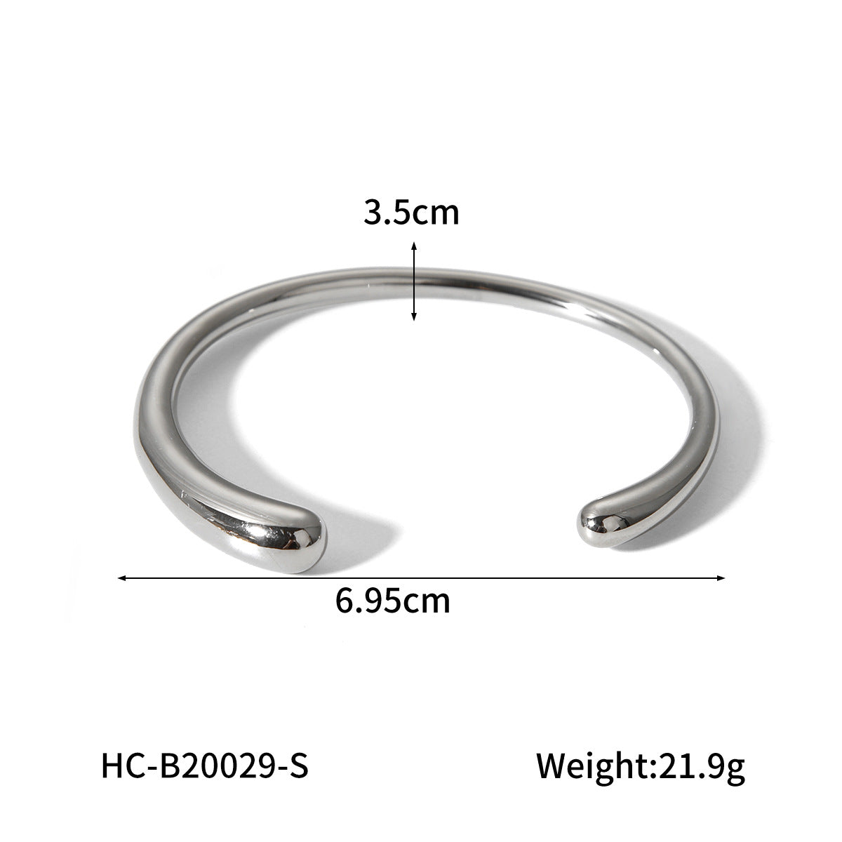 Minimalist Smooth Finish Titanium Steel Open Bangle for Women Cold Aesthetic Luxury Hypoallergenic 18K Gold Plated Bracelet