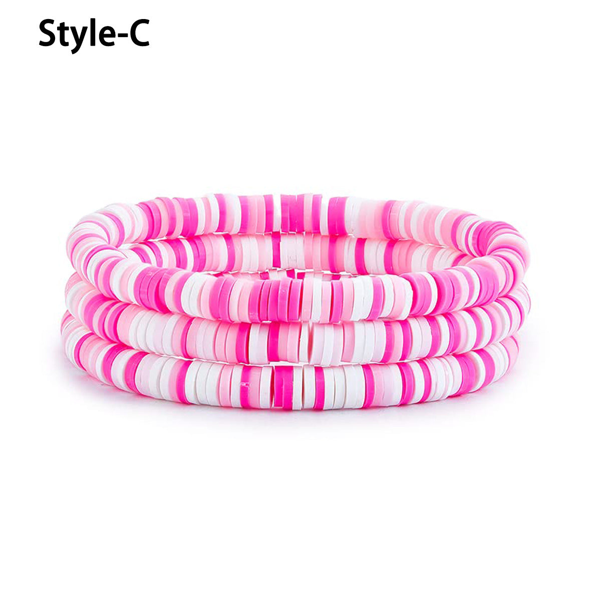 Geometric Resin Charm Bar Bracelet Set Unisex Handmade Elastic Beads