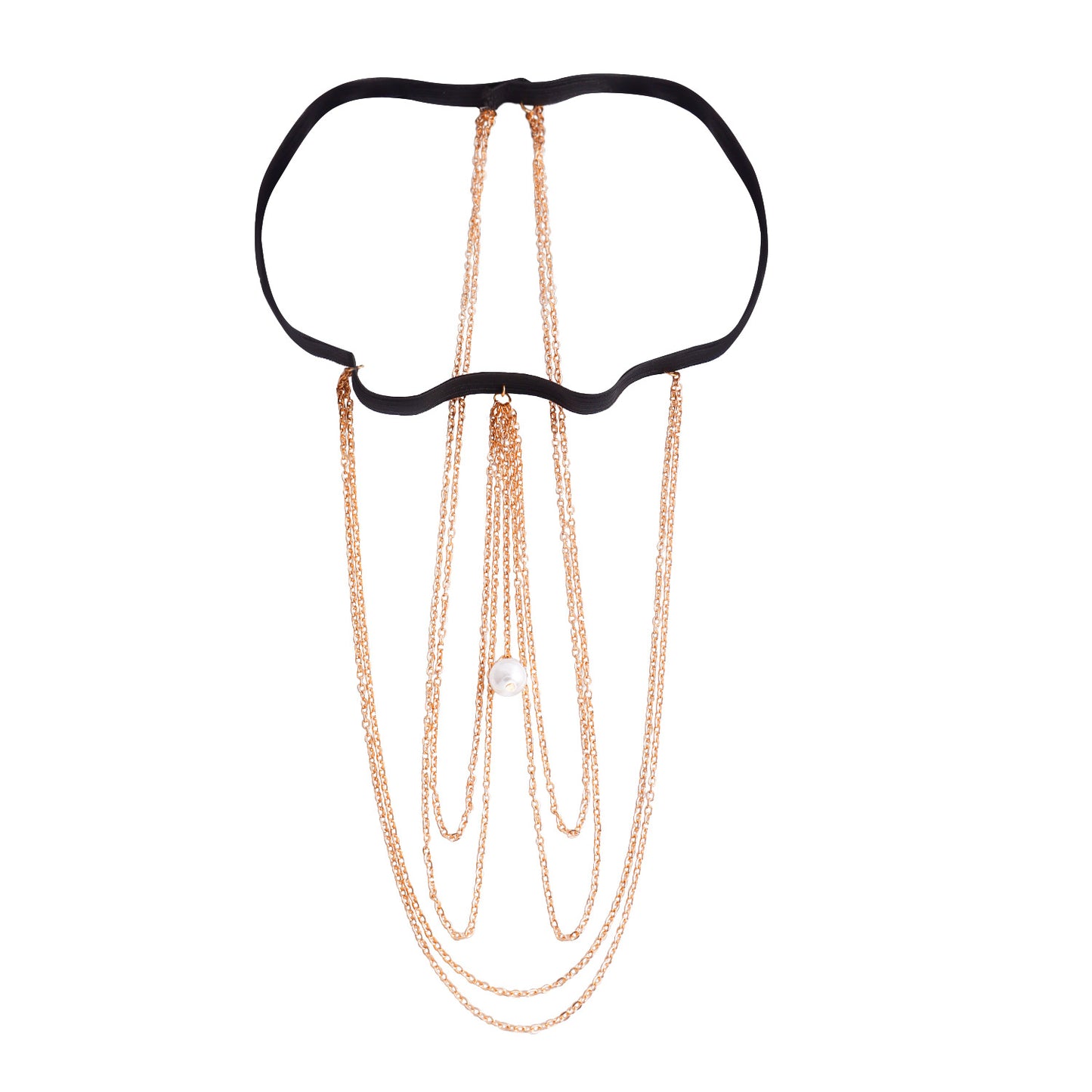 Casual Sexy Women's Elastic Anklet with Pearl-Like Fringe and Geometric Design Alloy Leg Chain for Beach or Vacation