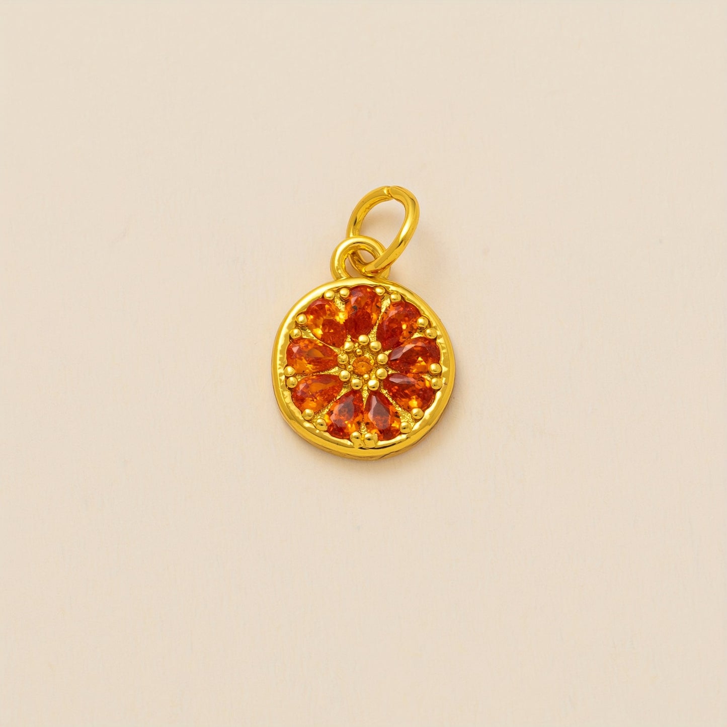 Minimalist Floral Print Brass PVD Plated Charm Bar