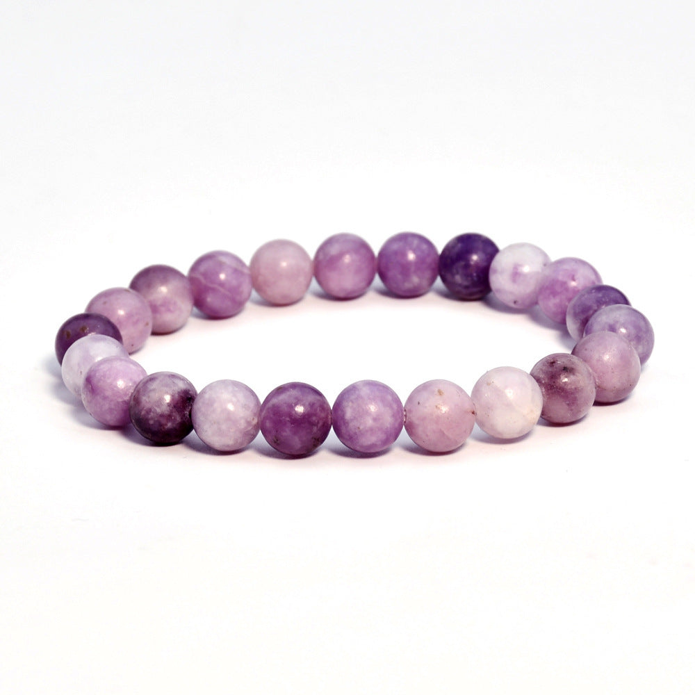 Minimalist Geometric Natural Agate Tourmaline Pink Crystal Beaded Bracelet Unisex Handmade Jewelry