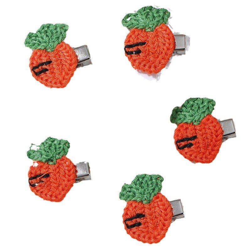 Pinzas de pelo con forma de lazo y tul con temática frutal de estilo natural para niños, pinzas de pelo de primavera