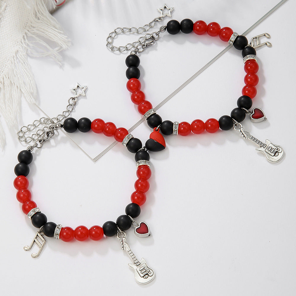 Handmade Geometric Round Stone Bracelet for Unisex