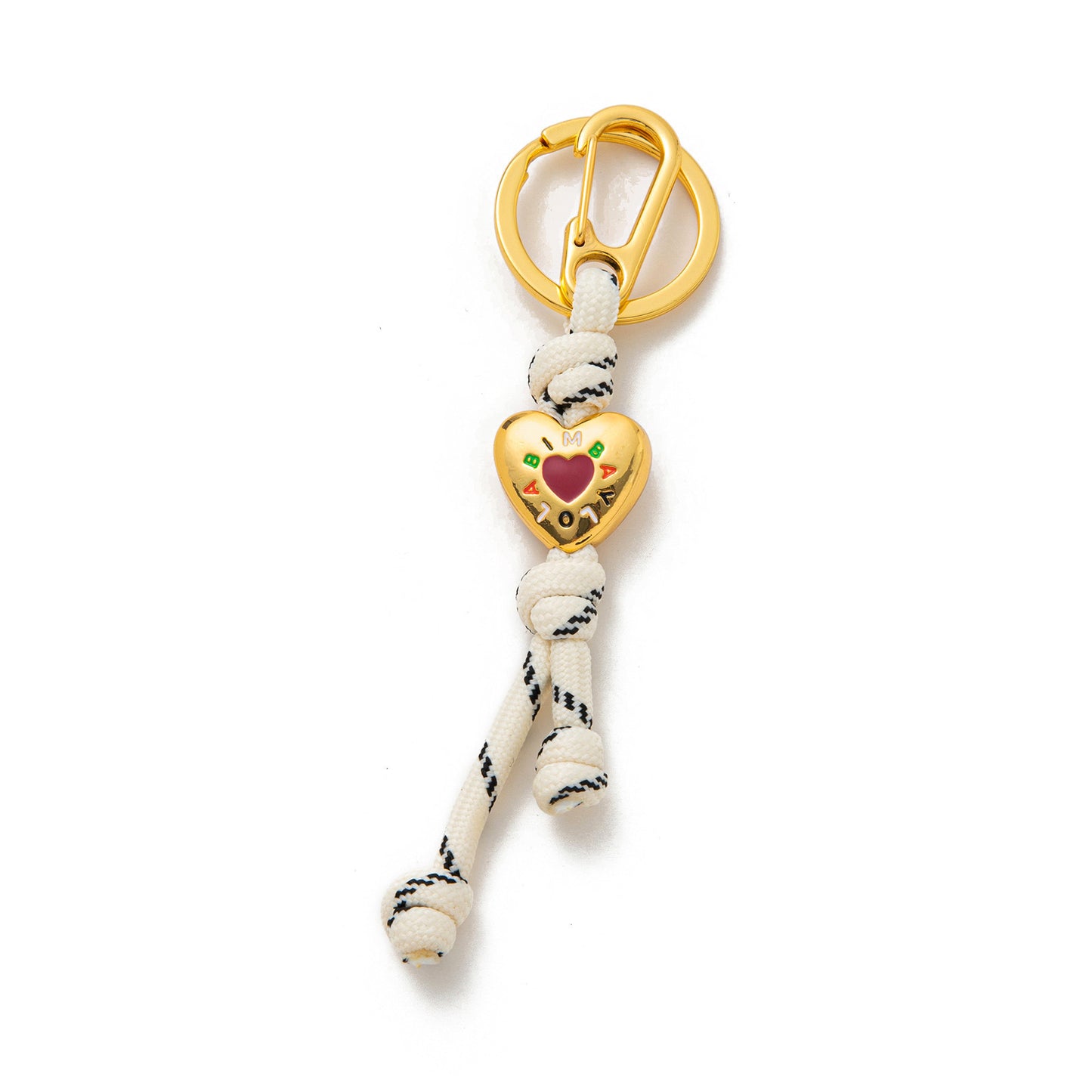 Minimalist Round Heart Letter Alloy Plated Bag Charm for Women