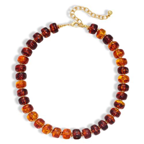 Vintage Bohemian Heart Resin Acrylic Pendant Necklace for Women