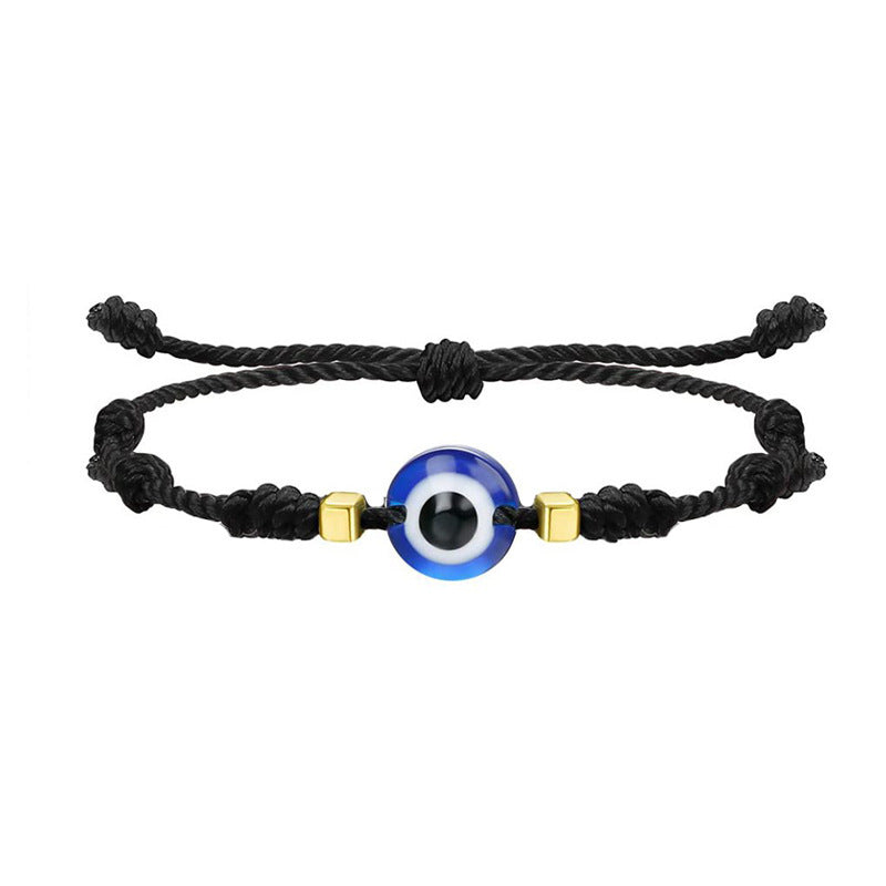Vintage Bohemian Geometric Evil Eye Woven Rope Bracelet Unisex Adjustable Handmade Bangle