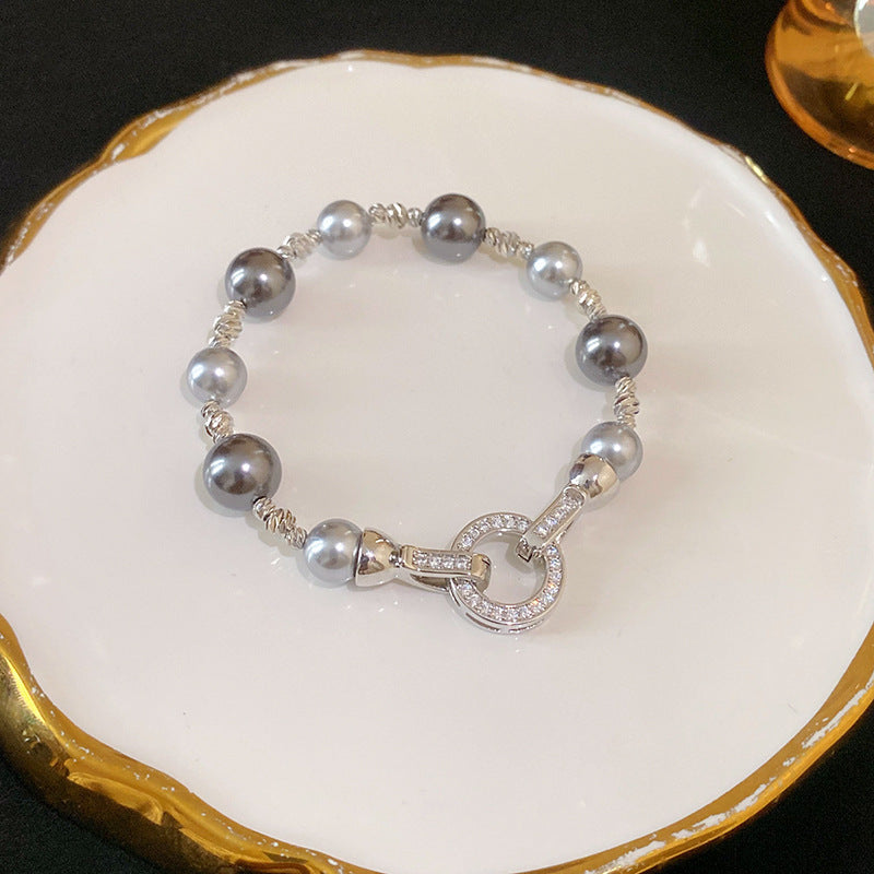 Luxury Elegant Geometric Floral Cubic Zirconia Inlay Bracelet for Women