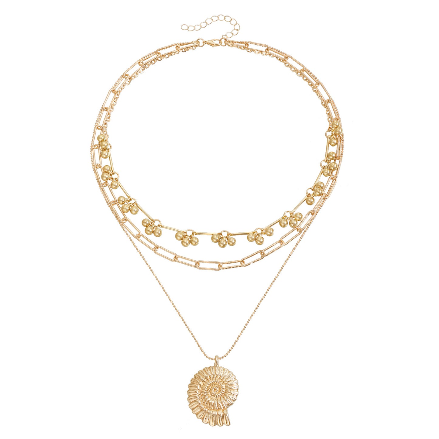 Fashion Minimalist Seashell Pendant Necklace in Alloy with Plated Finish for Women