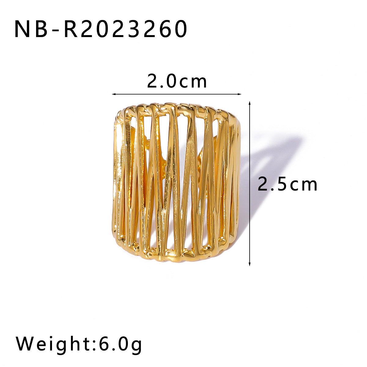 Minimalist Star-Shaped Geometric Stainless Steel Ring with 18K Gold Plating and Shell-Inspired Texture for Women