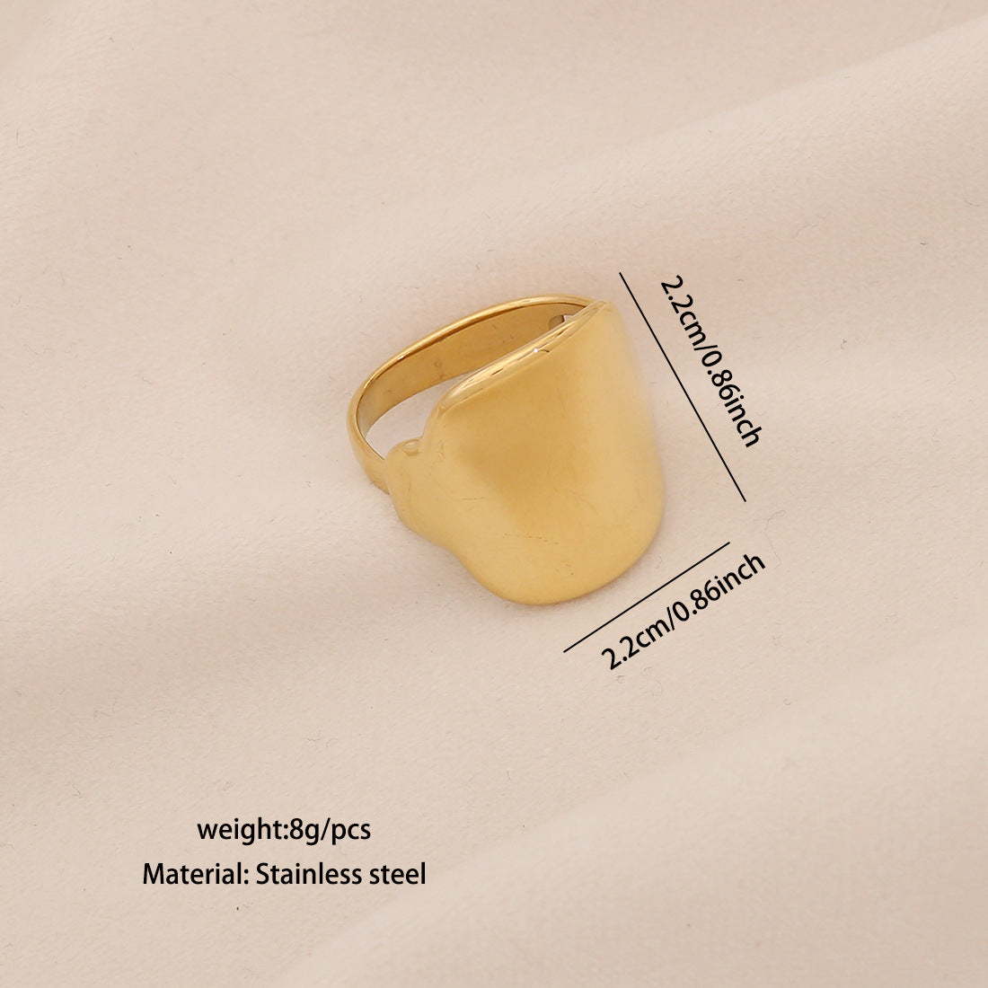 Anello regolabile da donna in acciaio inossidabile geometrico con placcatura in acciaio al titanio e design angolare triangolare e quadrilatero
