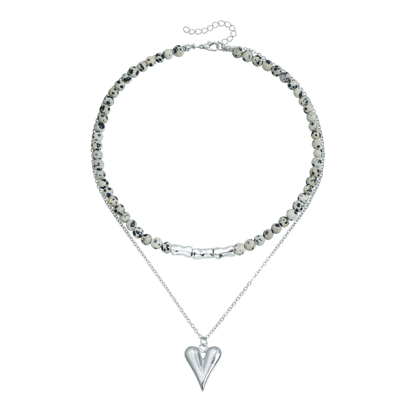 Sweet Streetwear Heart Geometric Alloy Plated Layered Necklace for Women and Men