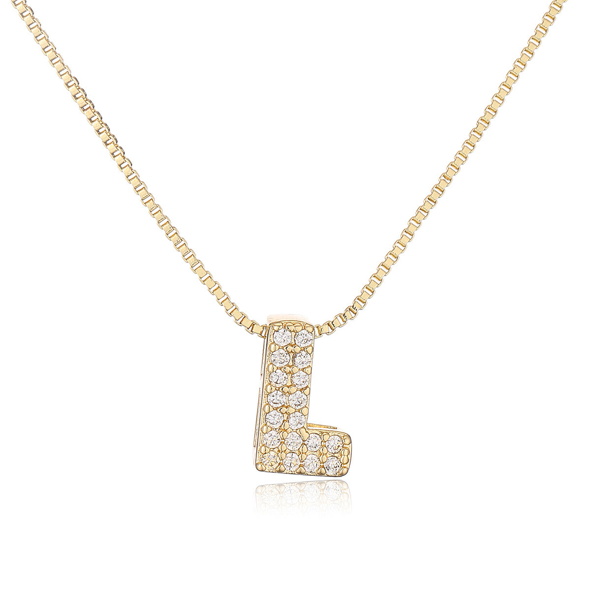 Collar con colgante de cobre minimalista con forma de letra para mujer con baño de oro de 18 quilates, delicada cadena para la clavícula