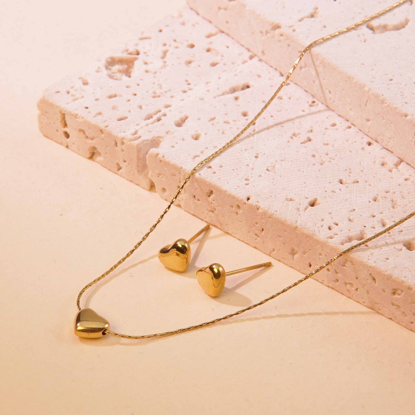 Minimalist Sweet Heart Titanium Steel Plated Necklace for Women