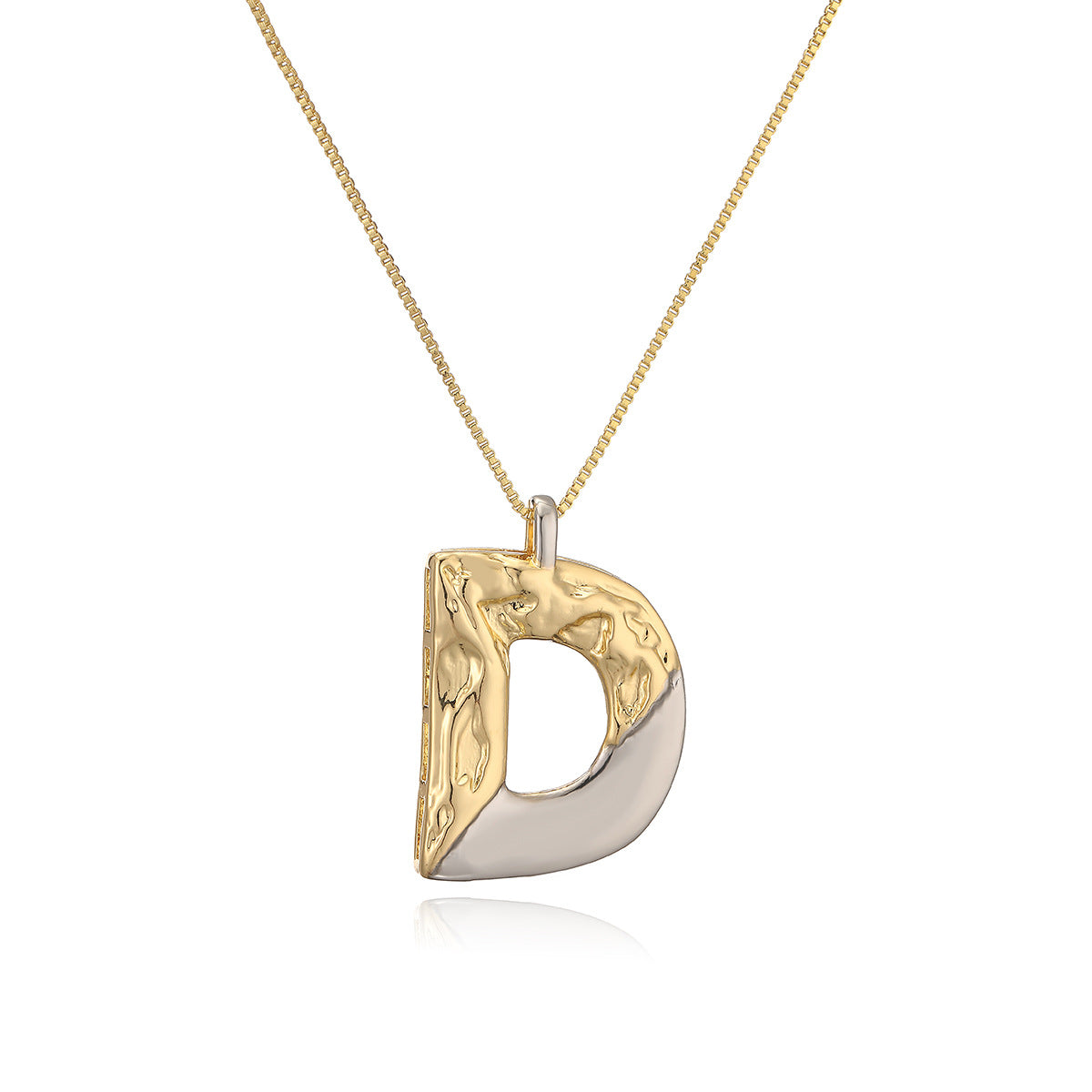 Collana con ciondolo a lettera in rame placcato oro geometrico minimalista da donna