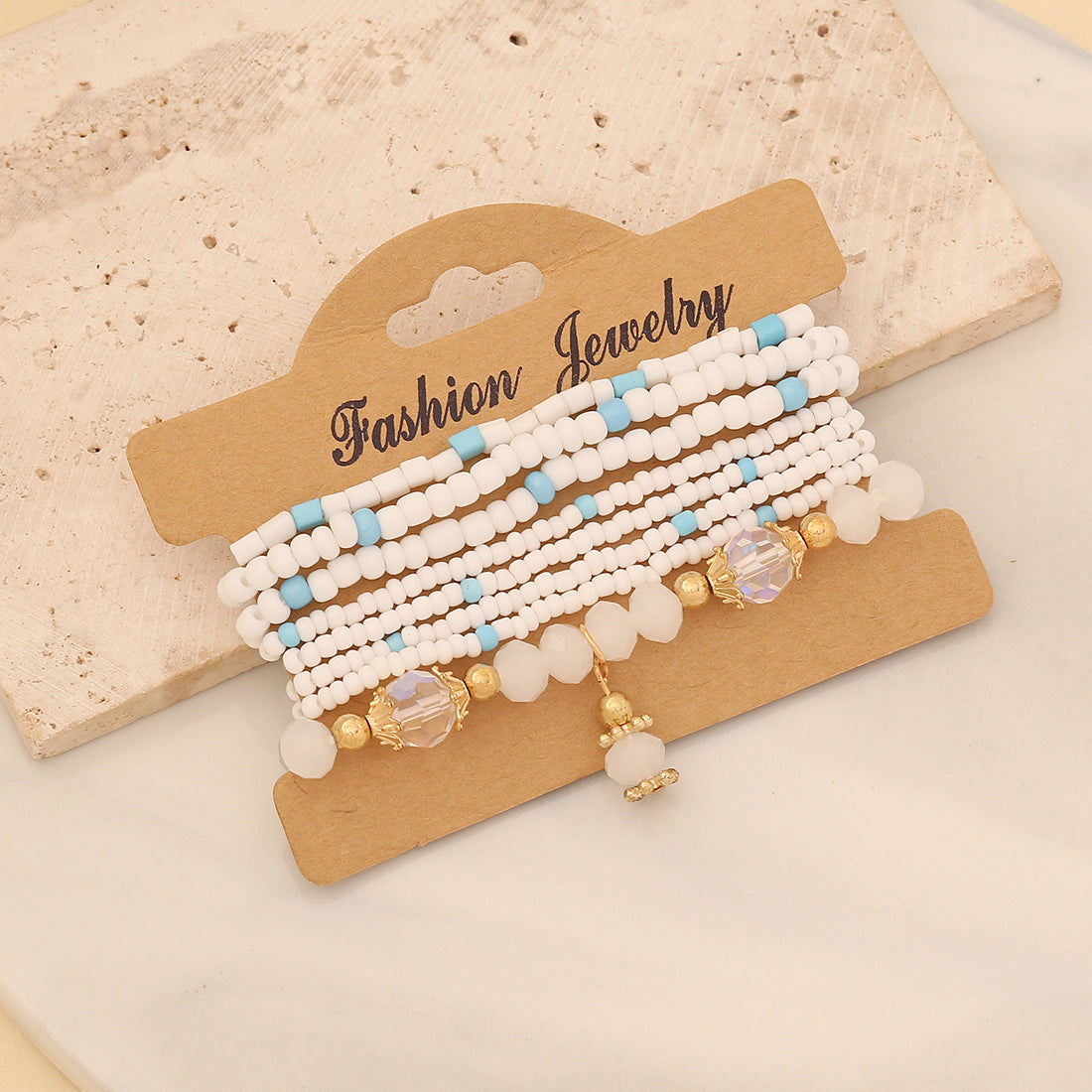 Bohemian Beaded Bracelet with Teardrop-Shaped Glass Beads for Women Handmade Fashion Jewelry