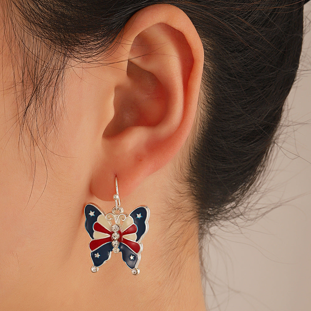 Minimalist Alloy Plated Butterfly Star Bell Earrings for Women