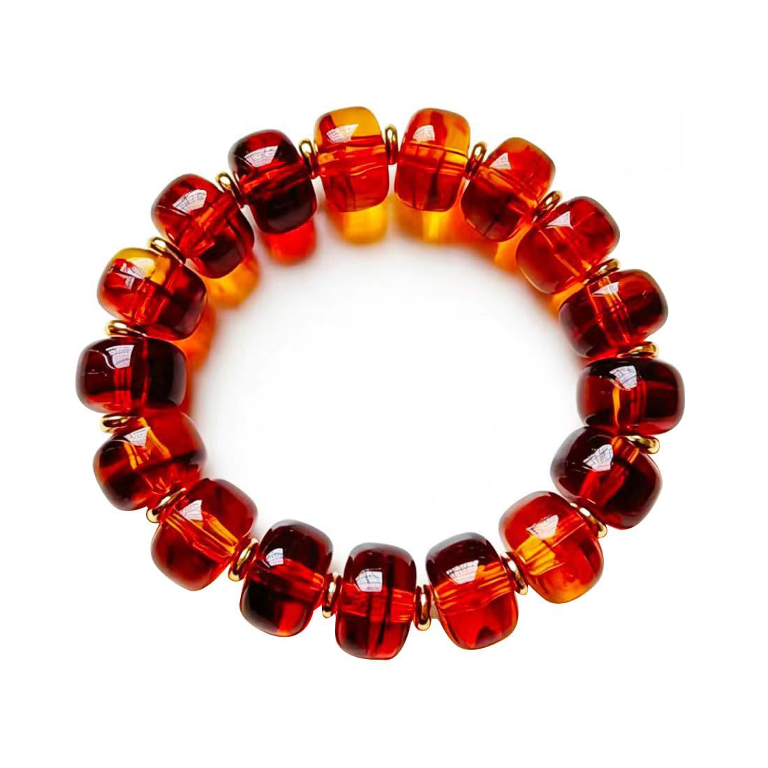 Bohemian Minimalist Geometric Round Resin Acrylic Beaded Bracelet for Women