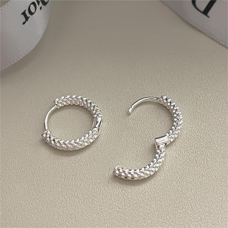 Minimalist Geometric Letter Stud Earrings in 925 Sterling Silver with Gold Plating for Women