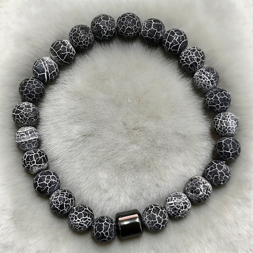Handmade Geometric Round Synthetic Stone Beaded Bracelet Unisex