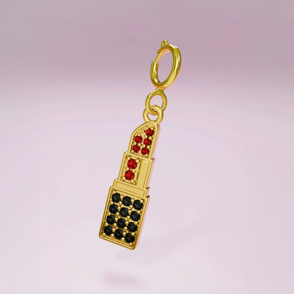 Vintage 18K Gold Plated PVD Stainless Steel Cubic Zirconia Floral Charm Bar