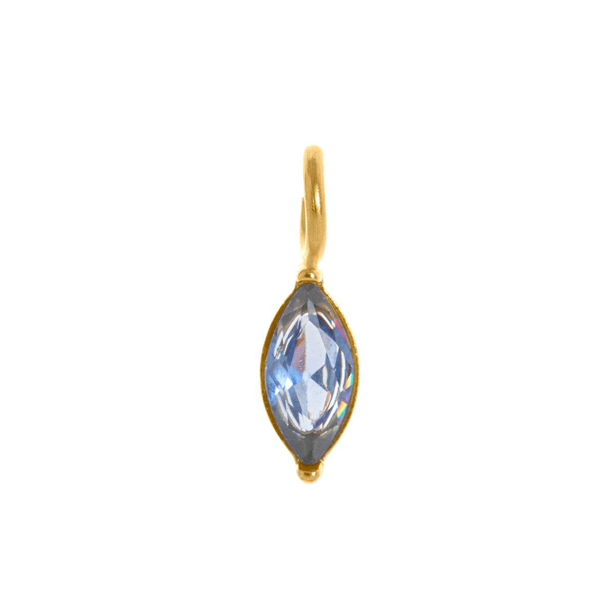 Elegant Teardrop Geometric Titanium Steel Cubic Zirconia Inlay Pendant Charm Bar Plated