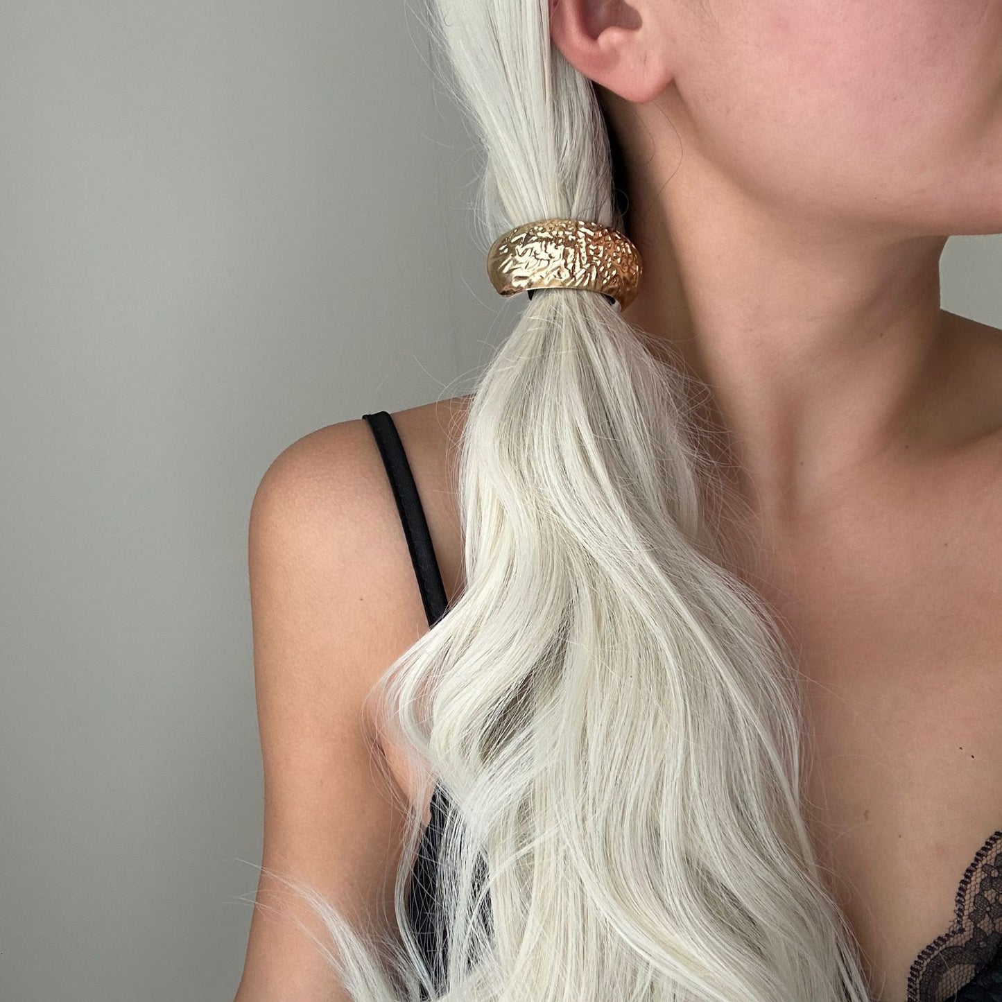 Fashion Casual Hammered Alloy Bow Hair Rope Set
