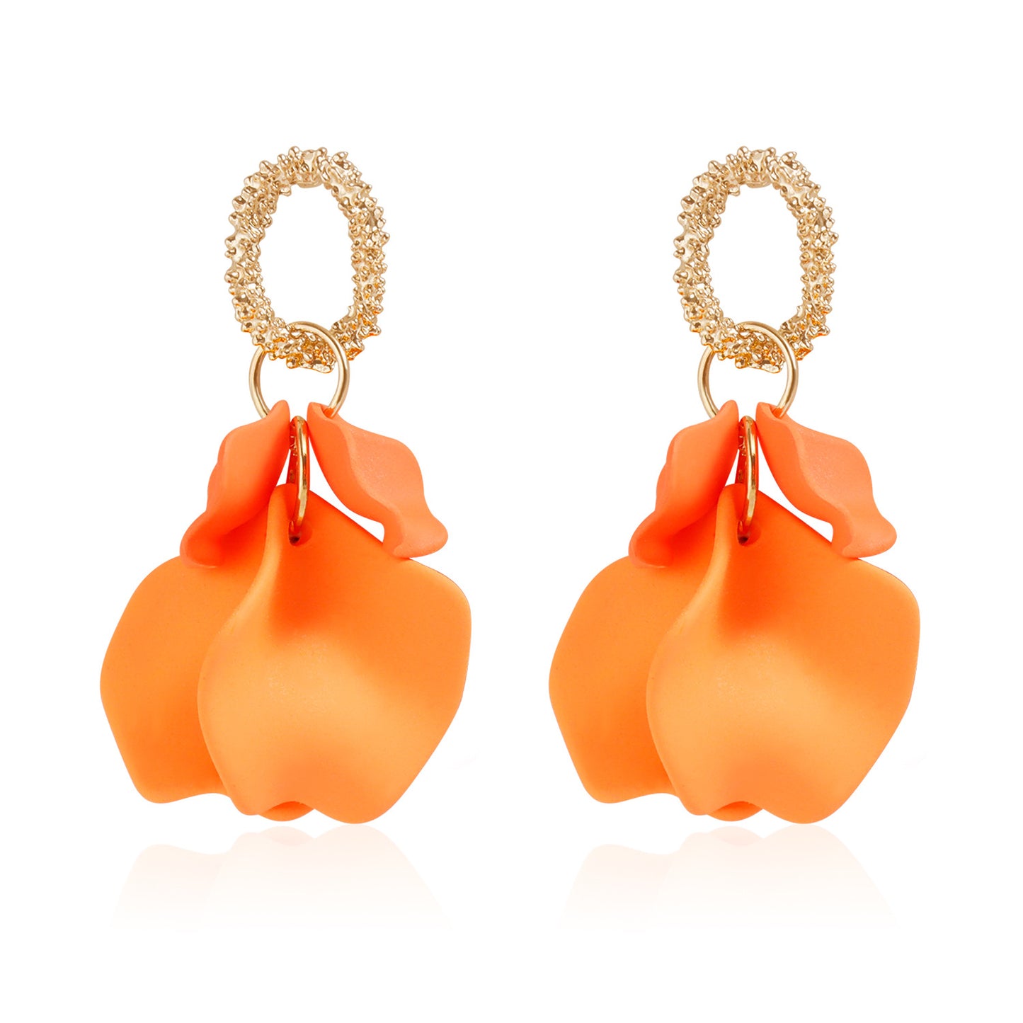 Vintage Floral Geometric Zinc Alloy Stud Earrings for Women with Plated Finish and Soft Garden-Inspired Design