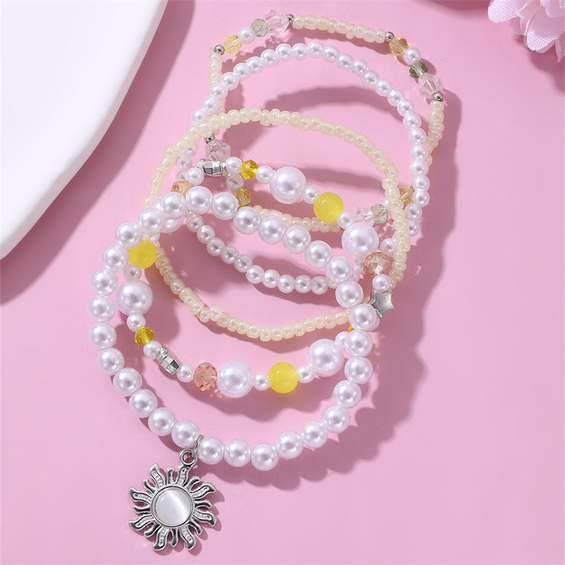 Pulsera de resina con colgante de cereza hecha a mano para niñas, diseño de estrella estilo princesa