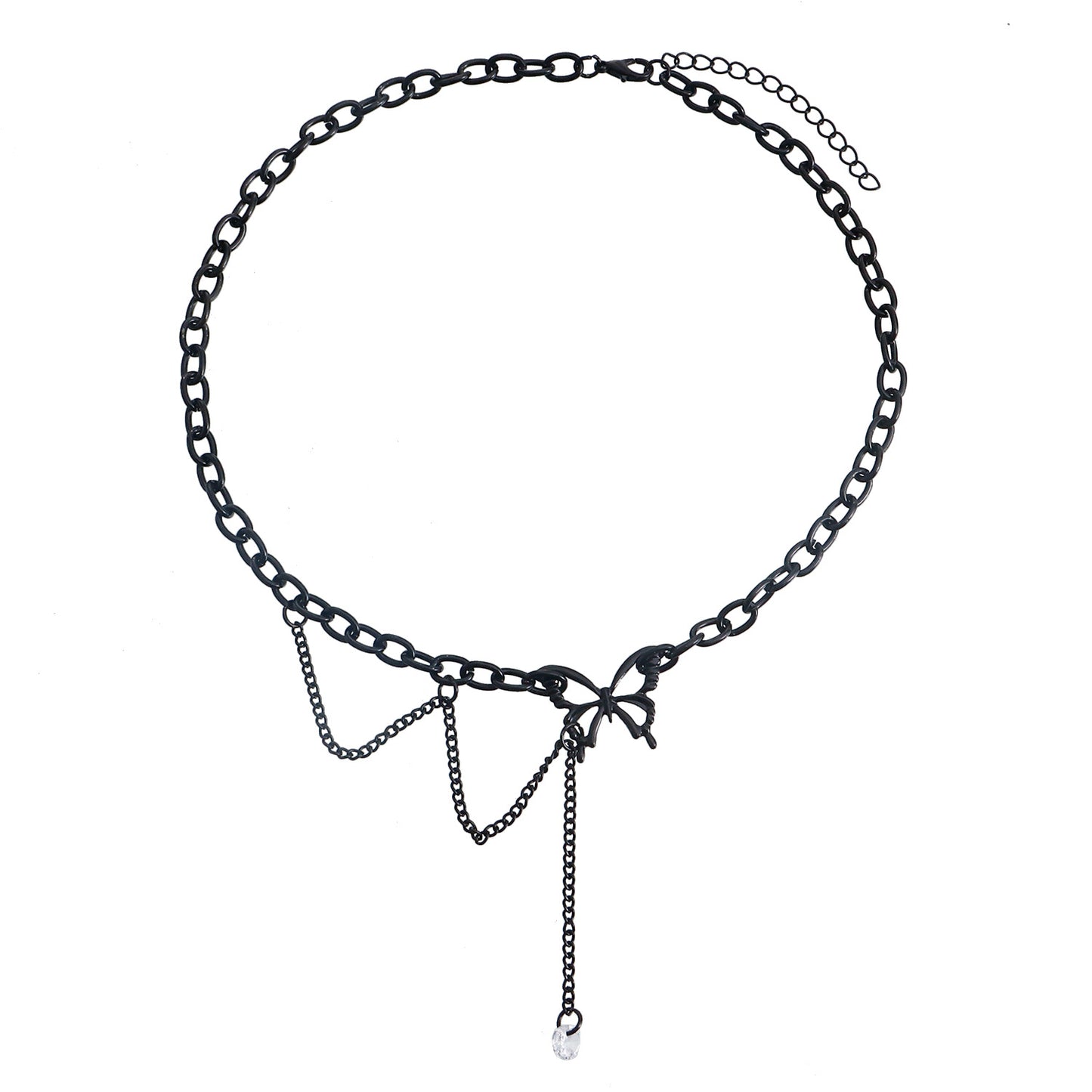 Minimalist Hip Hop Style Hollow Butterfly Pendant Necklace in Alloy with Plated Finish for Women